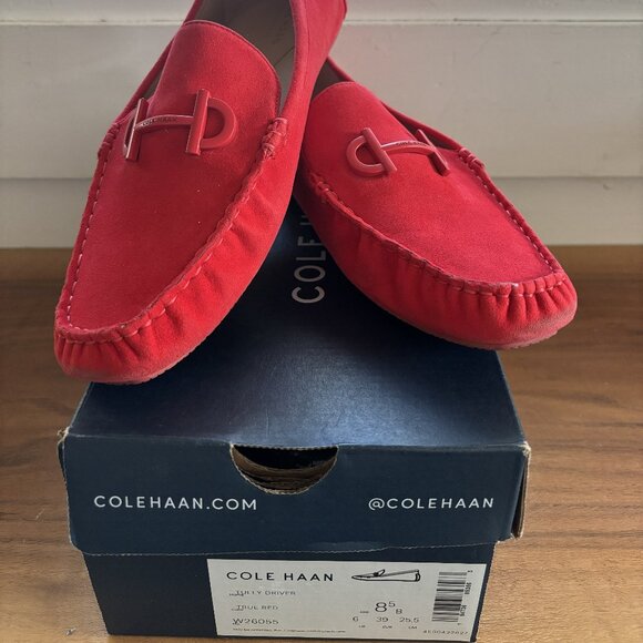 Cole Haan Tully Driver Loafer, True Red (like new, with box) - Picture 2 of 6